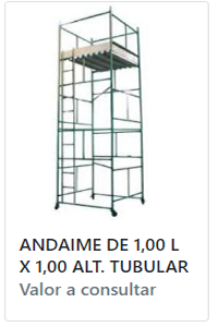 Andaime Tubular 1,00m Largura x 1,00m Altura Aço Flexo Andaimes