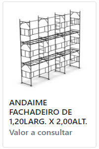 Andaime Fachadeiro 1,20m Largura x 2,00m Altura Aço Flexo Andaimes