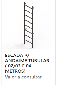 Escada Para Andaime Tubular 2/3/4 Metros Aço Flexo