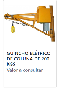 Guincho Elétrico de Coluna 200kg Aço Flexo