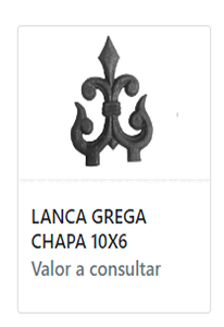 LANÇA GREGA CHAPA 10X6