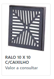 RALOS QUADRADOS EM FERRO FUNDIDO COM CAIXILHO – LINHA COMPLETA