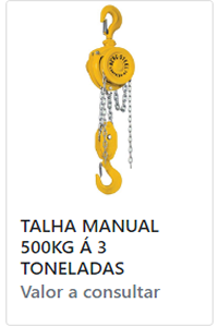 Talha Manual 500kg a 3 Toneladas Aço Flexo